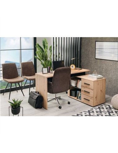 Amag Oak And Black Corner Desk, 3033