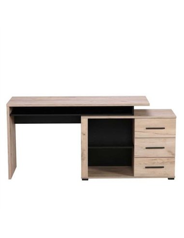 Amag Oak And Black Corner Desk, 3033