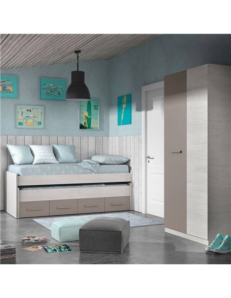 Almiron White & Grey Ash 2 Door Wardrobe, 3221 - pic 114445 | FastDaddyshop