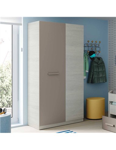 Almiron White & Grey Ash 2 Door Wardrobe, 3221