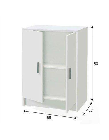 Alonso 2 Door White Universal Storage Cupboard, 3251