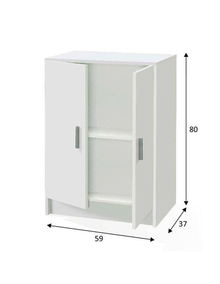 Alonso 2 Door White Universal Storage Cupboard, 3251 - pic 114447 | FastDaddyshop
