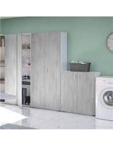 Alonso 2 Door Grey And White Wide Universal Wall Storage Cupboard, 3257