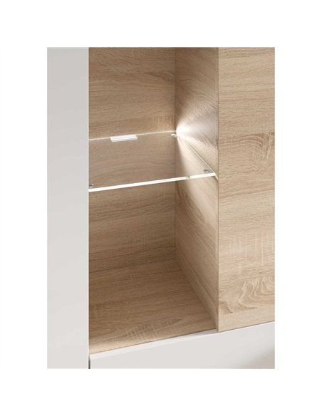 Amora White and Oak Wall Entertainment Unit 016642F, 2916 - pic 114453 | FastDaddyshop