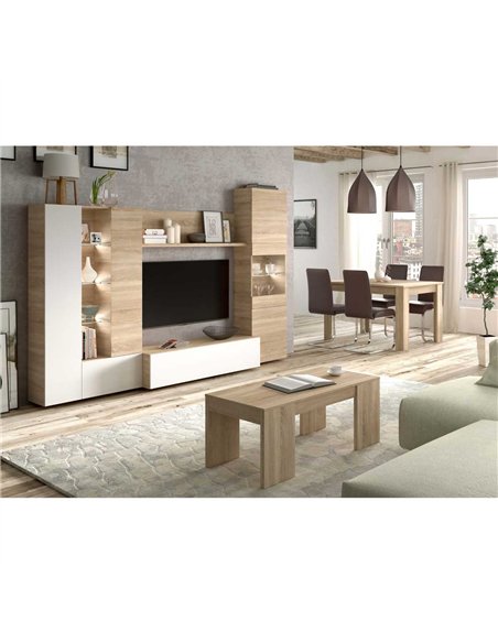 Amora White and Oak Wall Entertainment Unit 016642F, 2916 - pic 114455 | FastDaddyshop