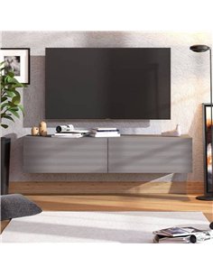 Amarentis Graphite Grey Wall Mounted Floating Wide Large TV Unit, 3428 2