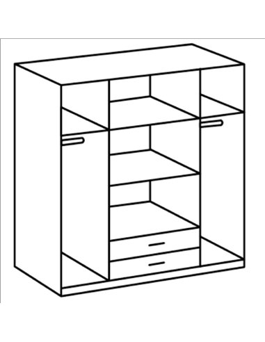 Anzo 4 Door 2 Drawer Wardrobe, 2968