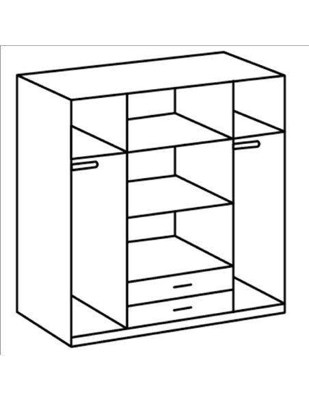 Anzo 4 Door 2 Drawer Wardrobe, 2968 - pic 114462 | FastDaddyshop