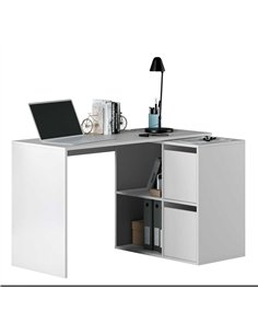 Athena White Reversible Desk with Storage, 2933