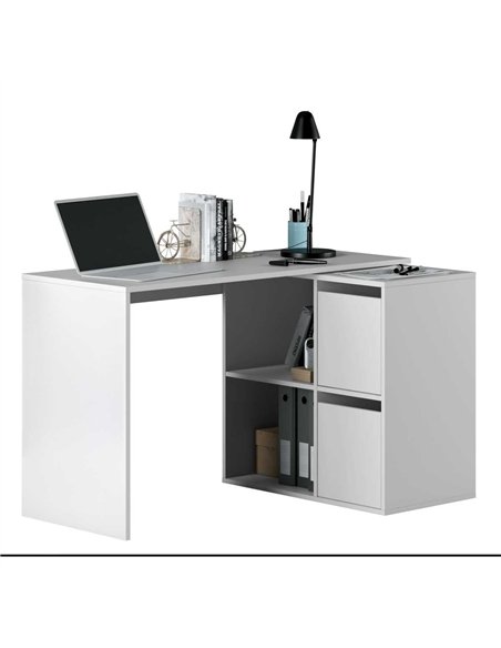 Athena White Reversible Desk with Storage, 2933 - pic 114474 | FastDaddyshop