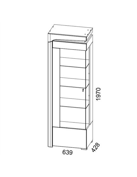 Athens Grey And White Gloss LEFT Display Cabinet with LED Lights, 3164 - pic 114478 | FastDaddyshop