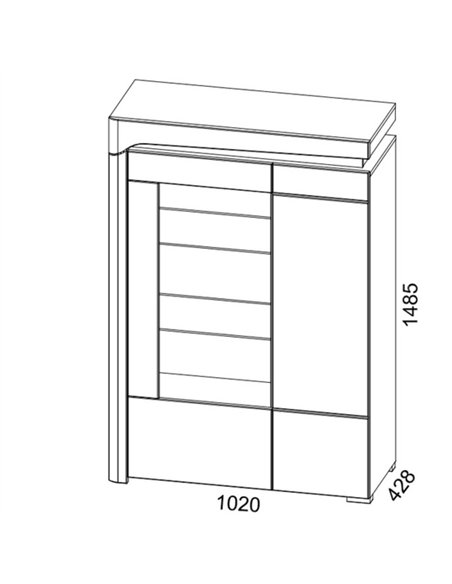 Athens Grey And White Gloss Low Wide Display Cabinet with LED Lights, 3166 - pic 114487 | FastDaddyshop