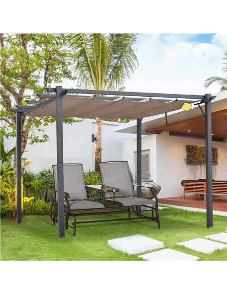Outsunny 3 X 3 Meter Aluminium Pergola Canopy Gazebo Awning Outdoor Garden Sun Shade Shelter Marquee Party BBQ - pic 11449 | FastDaddyshop