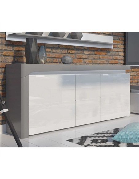 Athens Grey and White Gloss 3 Door Sideboard With Lights, 3168 - pic 114496 | FastDaddyshop