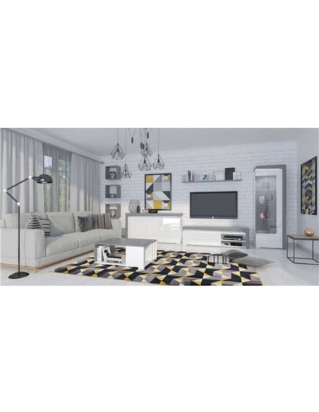 Athens Grey and White Gloss 3 Door Sideboard With Lights, 3168 - pic 114500 | FastDaddyshop