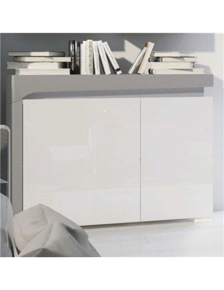 Athens Grey And White Gloss 2 Door Small Sideboard With Lights, 3169 - pic 114501 | FastDaddyshop