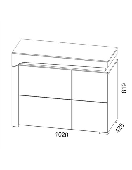 Athens Grey And White Gloss 2 Door Small Sideboard With Lights, 3169 - pic 114502 | FastDaddyshop