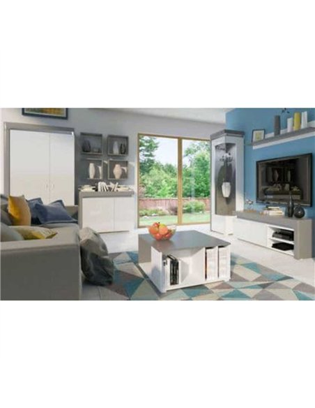 Athens Grey And White Gloss 2 Door Small Sideboard With Lights, 3169 - pic 114503 | FastDaddyshop