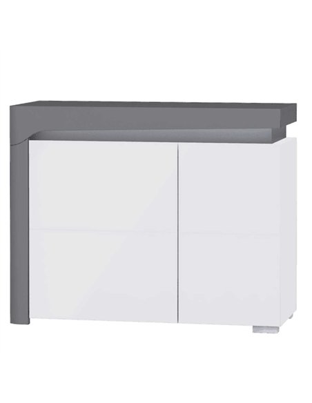 Athens Grey And White Gloss 2 Door Small Sideboard With Lights, 3169 - pic 114510 | FastDaddyshop