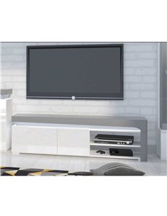 Athens Grey And White Gloss TV Unit, 3171