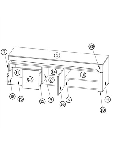 Athens Grey And White Gloss TV Unit, 3171