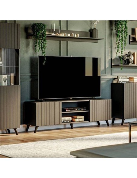 Atlantis Matte Black Large TV Cabinet, 3182 - pic 114515 | FastDaddyshop