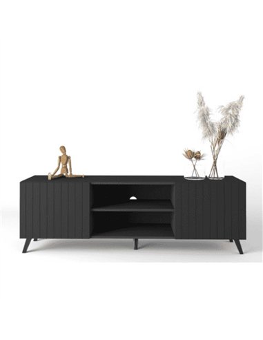 Atlantis Matte Black Large TV Cabinet, 3182