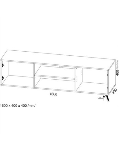 Atlantis Matte Black Large TV Cabinet, 3182