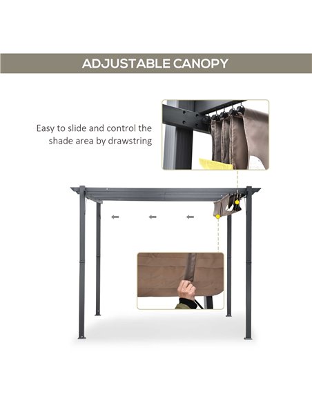 Outsunny 3 X 3 Meter Aluminium Pergola Canopy Gazebo Awning Outdoor Garden Sun Shade Shelter Marquee Party BBQ - pic 11452 | FastDaddyshop