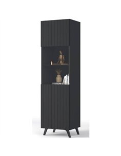 Atlantis Matte Black Tall Display Cabinet, 3183