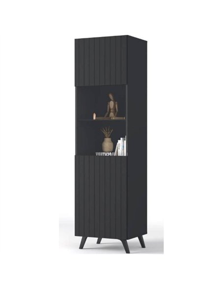 Atlantis Matte Black Tall Display Cabinet, 3183 - pic 114521 | FastDaddyshop