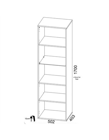Atlantis Matte Black Tall Display Cabinet, 3183
