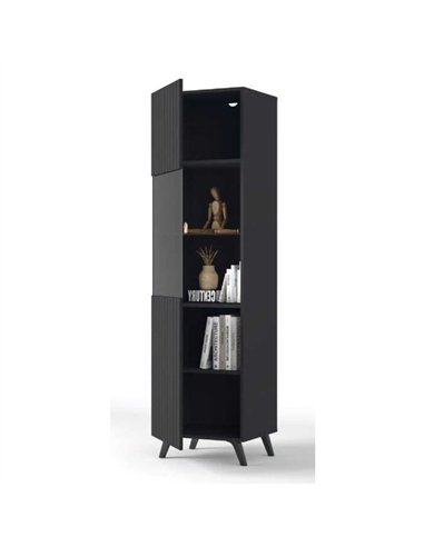 Atlantis Matte Black Tall Display Cabinet, 3183