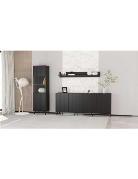 Atlantis Matte Black Tall Display Cabinet, 3183 - pic 114525 | FastDaddyshop