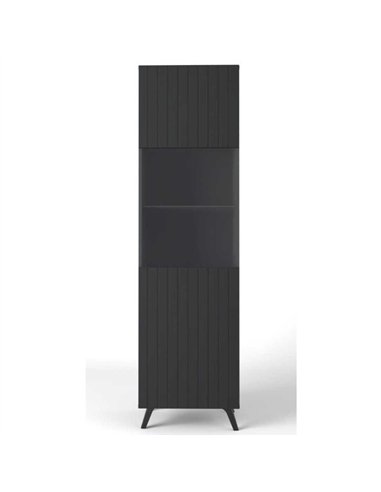 Atlantis Matte Black Tall Display Cabinet, 3183