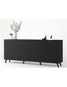 Atlantis Matte Black Wide 4 Door Sidebooard, 3181