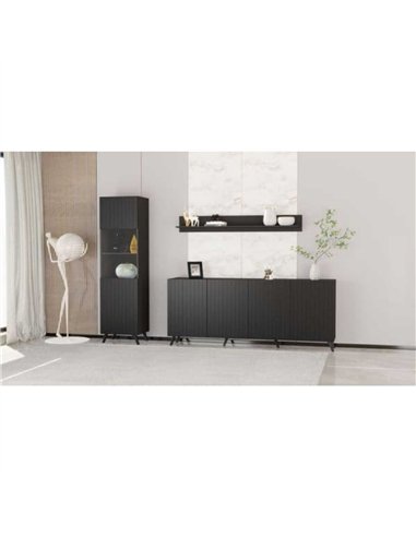 Atlantis Matte Black Wide 4 Door Sidebooard, 3181