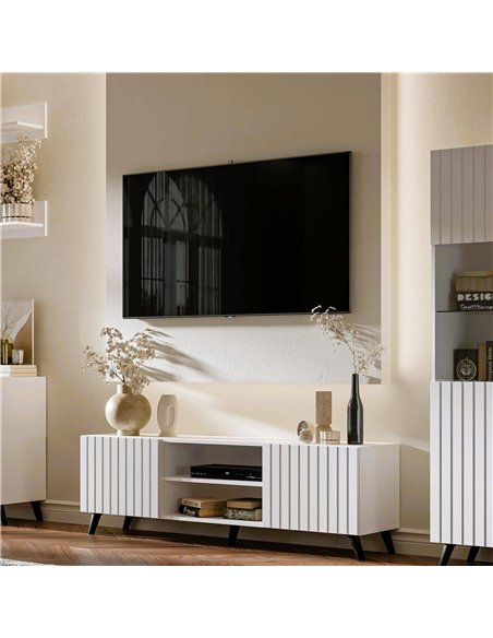 Atlantis Matte White Large TV Cabinet, 3198 - pic 114536 | FastDaddyshop