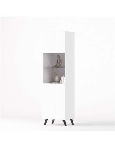 Atlantis Matte White Tall Display Cabinet, 3199