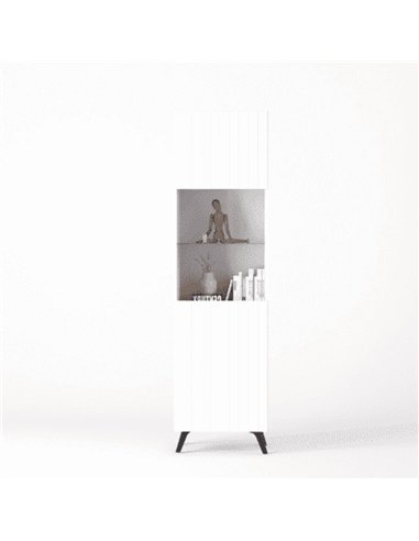 Atlantis Matte White Tall Display Cabinet, 3199