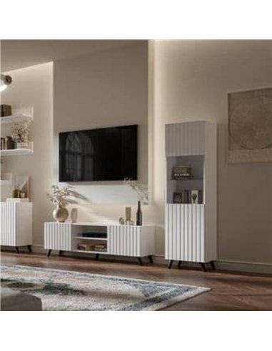 Atlantis Matte White Tall Display Cabinet, 3199