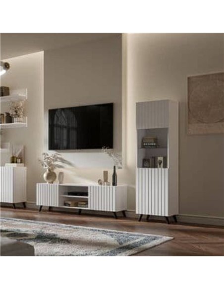 Atlantis Matte White Tall Display Cabinet, 3199 - pic 114540 | FastDaddyshop
