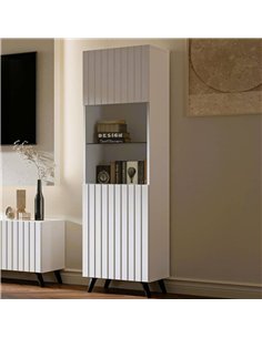 Atlantis Matte White Tall Display Cabinet, 3199