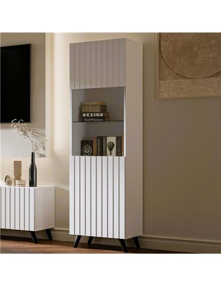 Atlantis Matte White Tall Display Cabinet, 3199 - pic 114541 | FastDaddyshop