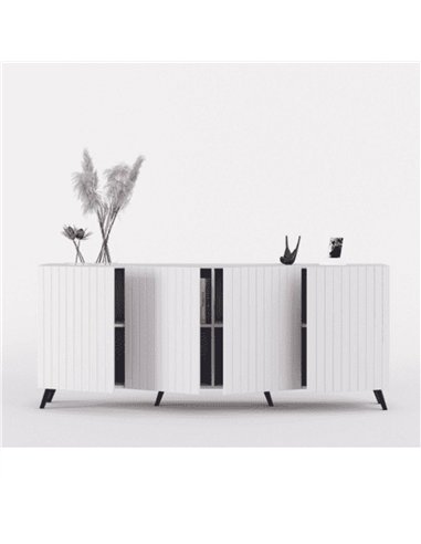 Atlantis Matte White Wide 4 Door Sideboard, 3197
