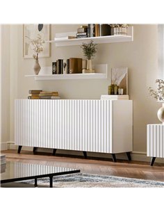 Atlantis Matte White Wide 4 Door Sideboard, 3197