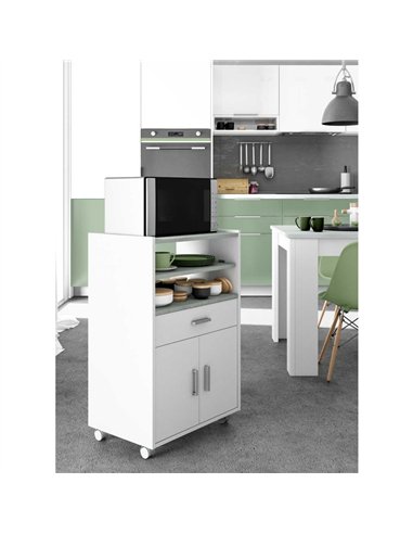 Ayden White and Grey Kitchen Trolley, 2918