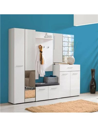 Beny Gloss White Hallway Storage, 3073