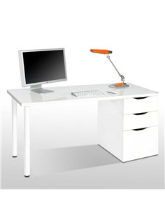 Blanco Artic White Desk With 3 Drawers, 2490