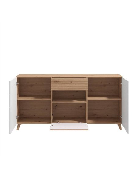 Bretanova Slatted Artisan Oak Effect And White Gloss Sideboard, 3426 - pic 114560 | FastDaddyshop